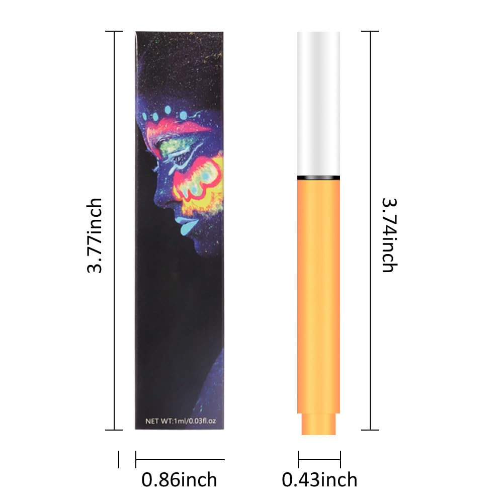 evpct Colorful UV Neon Liquid Eyeliner Pencil Pen, Rainbow Halloween Matte Colored Eyeliners Pencil Glow in Dark, Waterproof Long Lasting Highpigmented Delineador de ojos líquido de neón 11# orange