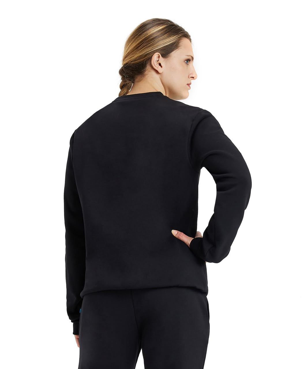 ARENA Standard Unisex Solid Crew Sweatshirt, Black