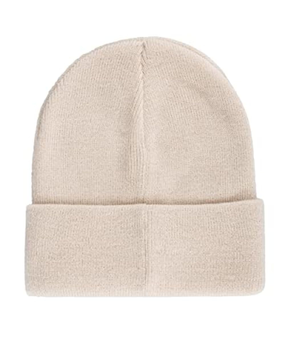 Levi's Unisex Adult All Season Comfy Leather Logo Patch Cuffed Hero Beanie Hat, Cream Solid