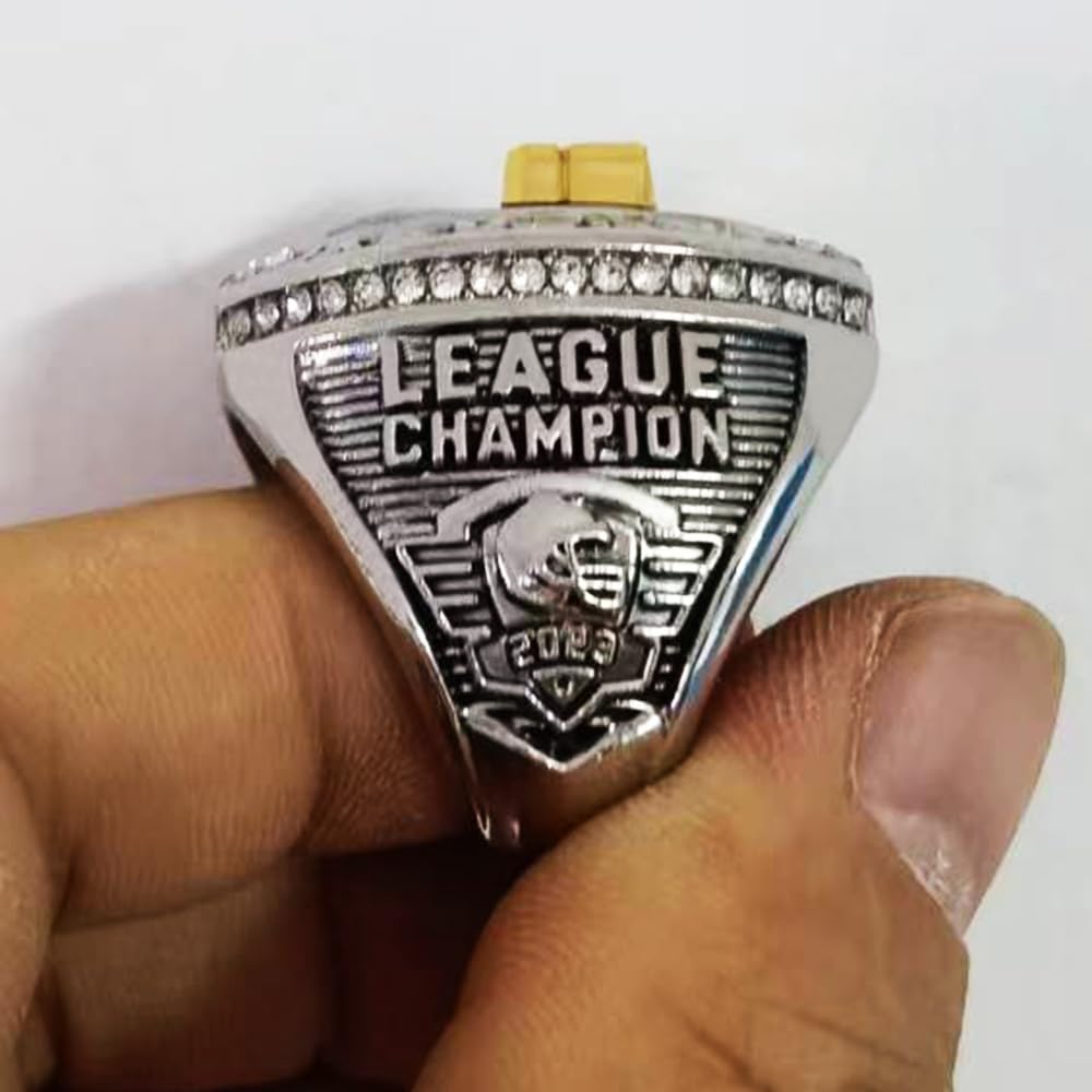 guancrown Fantasy Football Championship 2024 Ring Award Prize Sports Winner FFL Champion Ring (size 11, ring with case)