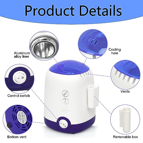 GoLashFun Nail Tool Sterilizer Machine,High Temperature Sterilization Nail Tool Cleaning Pot for Manicure Nail Salon Nipper Hair Cutting Scissors Cleaning Equipment (Blue with Storage Container)