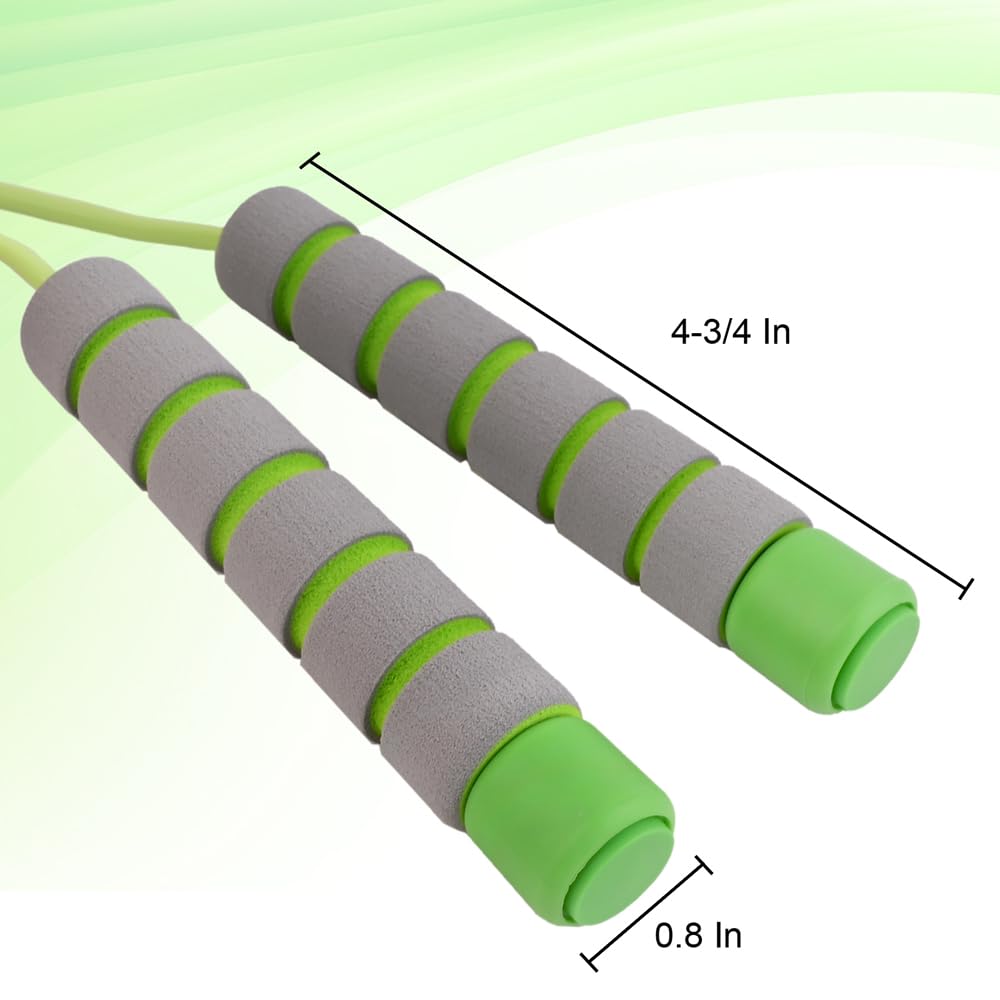Adjustable Soft Skipping Rope with Skin-Friendly Foam Handles for Kids, Children, Students and Adults - Orange & Green-Adjustable Soft Skipping Rope with Skin-Friendly Foam Handles for Kids, Children