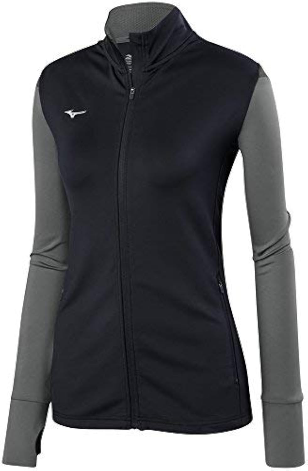 Mizuno unisex adult Mizuno 440665 9091 05 M Youth Horizon Full Zip Volleyball Jacket, Black/Grey/Charcoal, Medium US