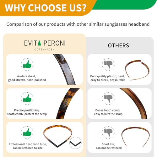 EVITA PERONI Hair Band for Eyewear, No Pressure, No Headache, Comfortable Headbands for Women - Orange (Acetate Resin, 1 Count, Women, Hairband)
