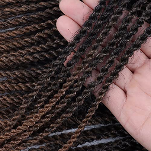18 Inch 8Packs Senegalese Twist Hair Crochet Braids 30Stands/Pack Synthetic Braiding Hair Extensions for Black Women… (18 Inch, 1b)