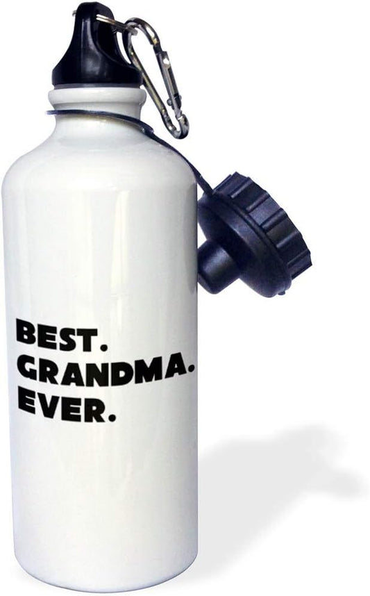 3dRose Best Grandma Ever Sports Water Bottle, 21 oz, Multicolor
