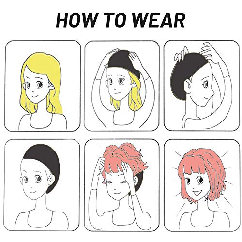Smilco 20-Piece Black Lace Front Stocking Cap - Stretchy Nylon Wig Cap for Women's Wigs, Black