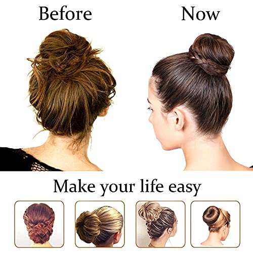 Hair Donut Ring Style Bun Maker, 2PCS Chignon Doughnut Shaper for Short and Thin Hair (3 Inch/Beige)
