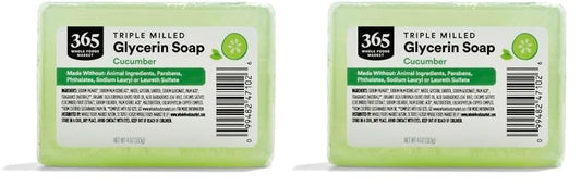 365 by Whole Foods Market, Soap Glycerin Cucumber, 4 Ounce (Pack of 2)