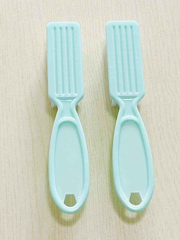 SQULIGT 12Pcs Nail Brush for Cleaning Fingernails, Handle Grip Cleaning Brush for Nail and Toenail, Nail Dust Brush Manicure Pedicure Tools Scrubbing Brush Women Men Home Salon(Green)