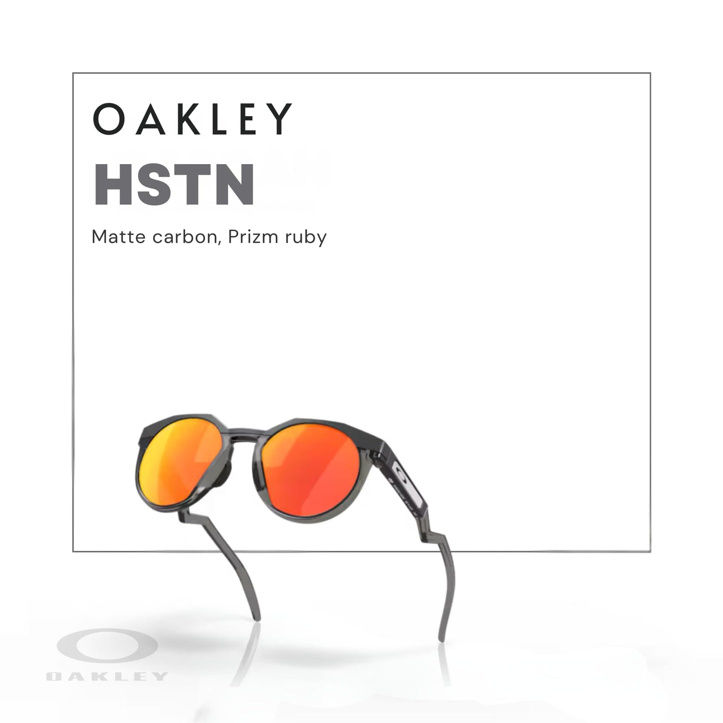 Oakley oo9242 924202 52mm matte carbon/prizm ruby round sunglasses for men + Bundle with designer iwear complimentary eyewear kit