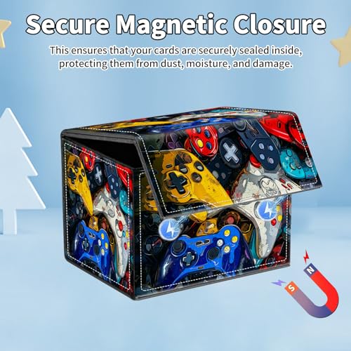 ACWDMKH for MTG Commander Deck Box,Card Deck Box for Trading Card Yugioh MTG Cards,Fits 100 Double Sleeved Cards,PU Leather Magnet TCG MTG Deck Case for Magic Commander Deck Box,Purple Snake Flower