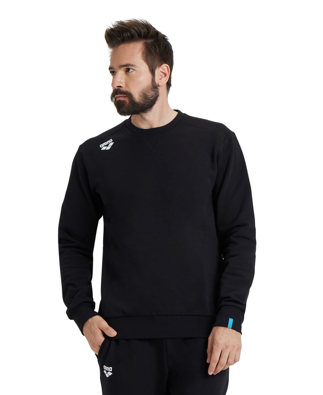 ARENA Standard Unisex Solid Crew Sweatshirt, Black