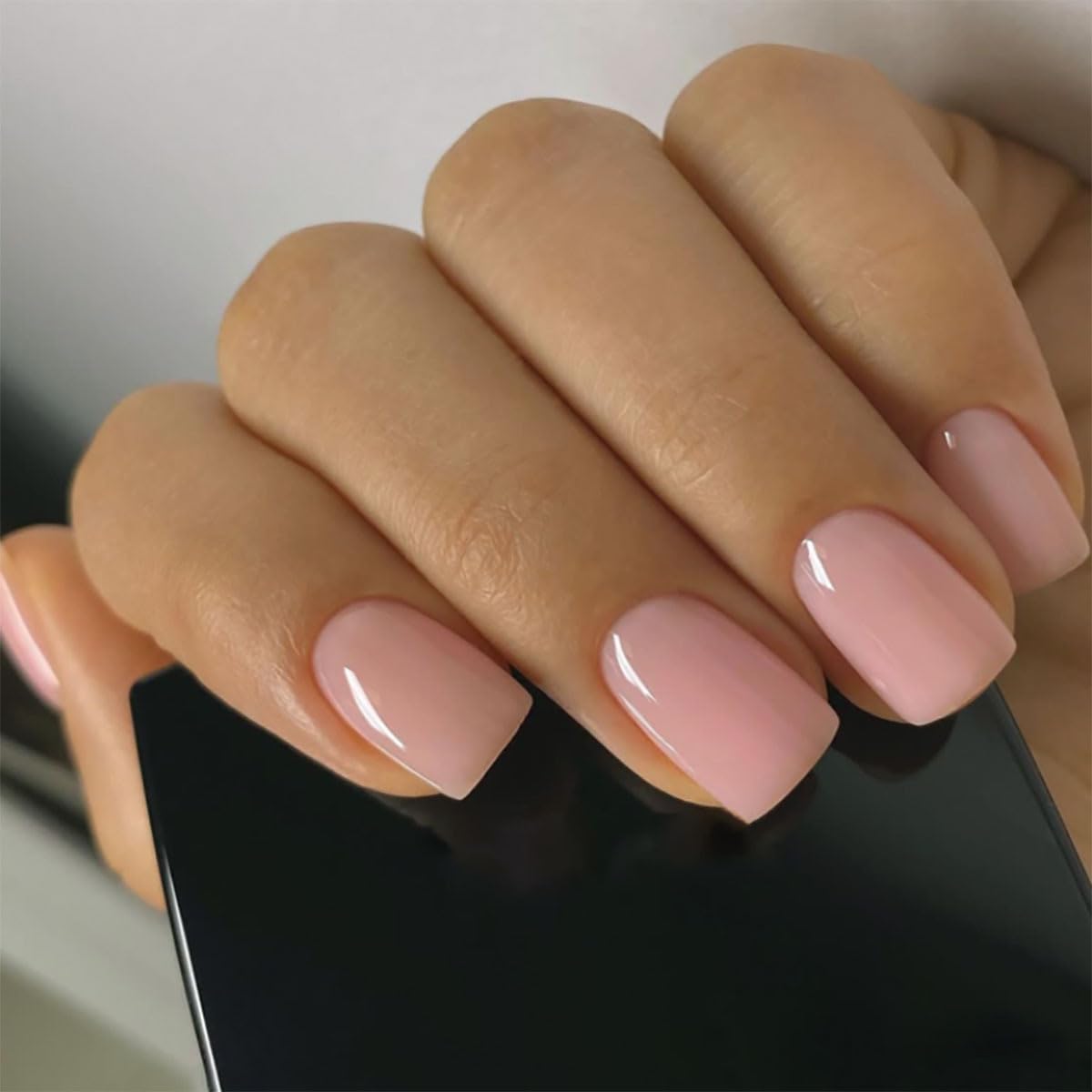 9 Packs (216 Pcs) Press on Nails, Jsiallye Short French Tip Press on Nails, Press on Nails Almond Square with Flower, Glue on Nails for Girl Nail Art, 12 Size of Fake Nails - 9 Styles Nail Kits