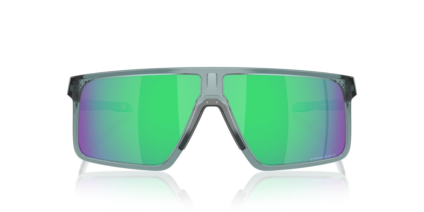 Oakley Men's OO9285 Helux Rectangular Sunglasses, Crystal Black/Prizm Jade, 61 mm