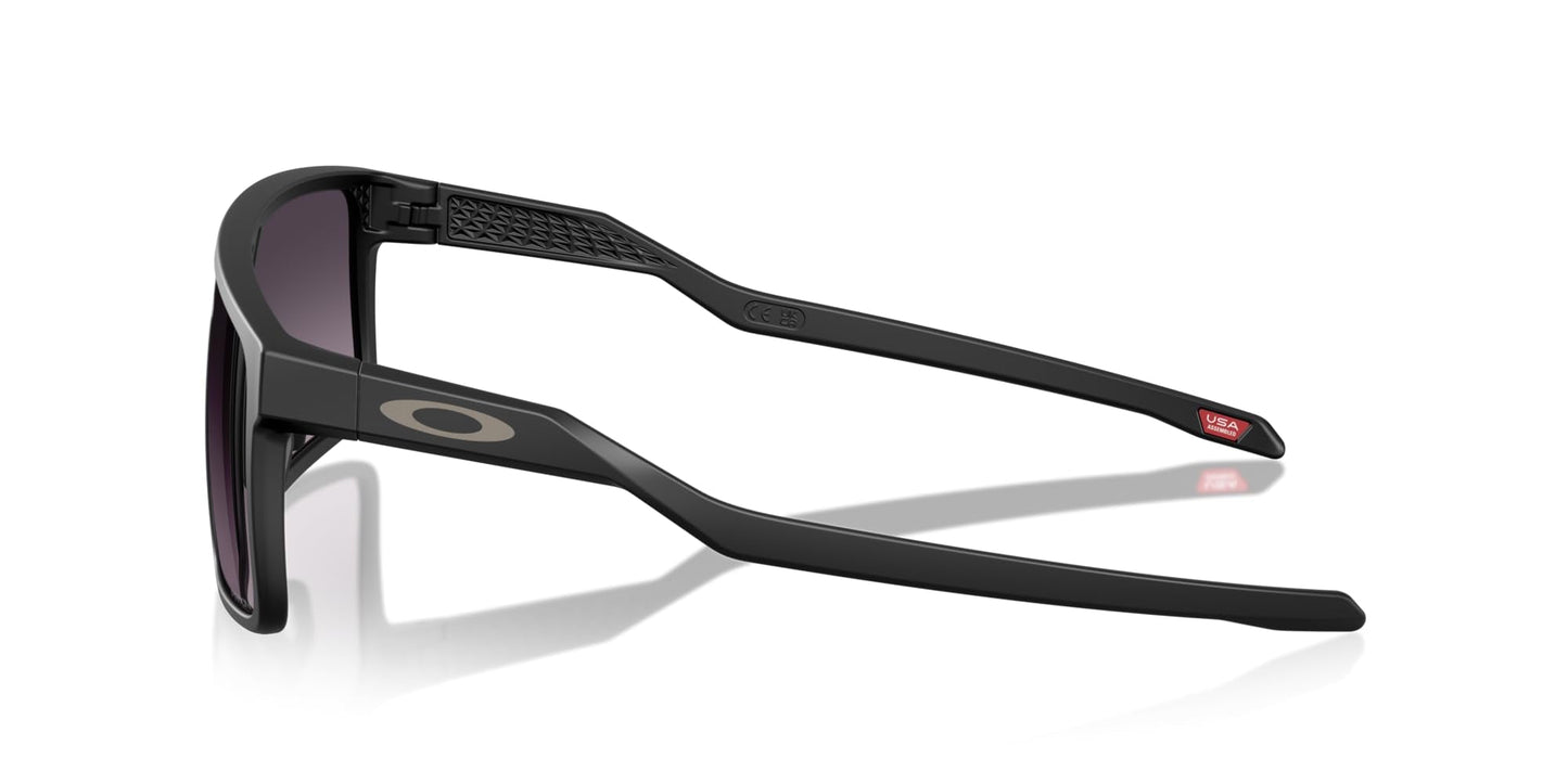 Oakley Men's OO9285 Helux Rectangular Sunglasses, Matte Black/Prizm Grey Gradient, 61 mm
