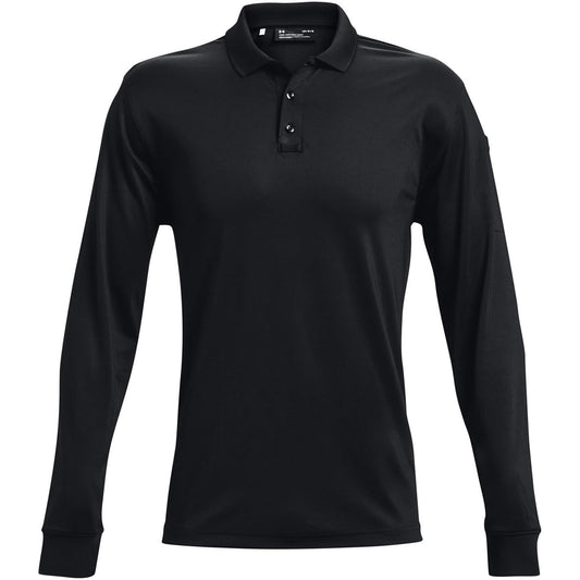Under Armour Men's Tac Performance Polo Long Sleeve 2.0, Black (001)/Black, Small