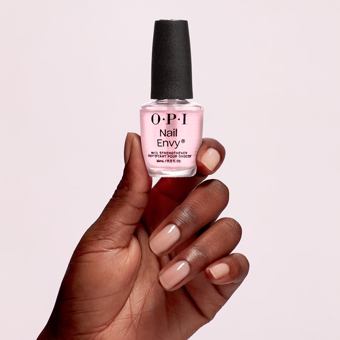 OPI Nail Envy Strengthener Pink to Envy | Sheer Soft Pink Crème Strengthening Nail Polish Treatment | Strengthen Weak & Thin Nails