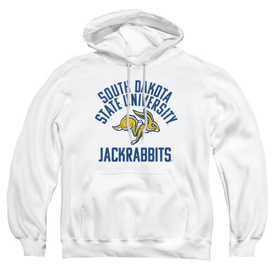 South Dakota State University Official Jackrabbits Logo Unisex Adult Pull-Over Hoodie, White, Medium