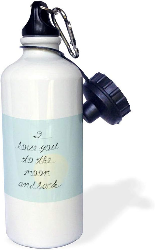 3dRose Love You to the Moon and Back-Sports Water Bottle, 21oz , 21 oz, Multicolored