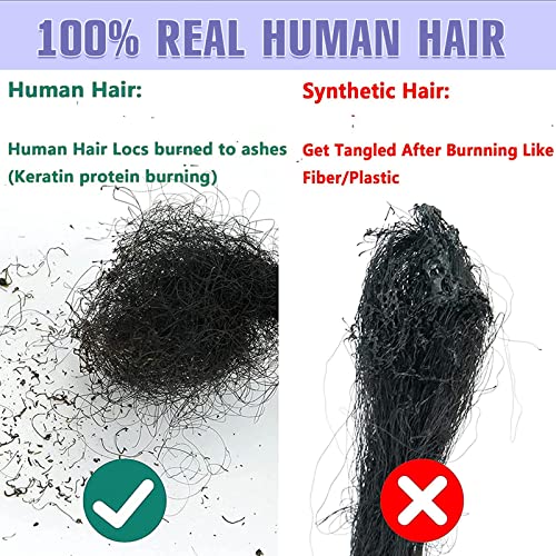 6-18 Inch Dreadlock Extensions Human Hair Fully Handmade Human Hair Dreadlock Extensions for Man/Women Locs Extensions Human Hair Can Be Dyed Bleached Curled… (10Inch-30Strands, 0.6CM Width-1B/27#)