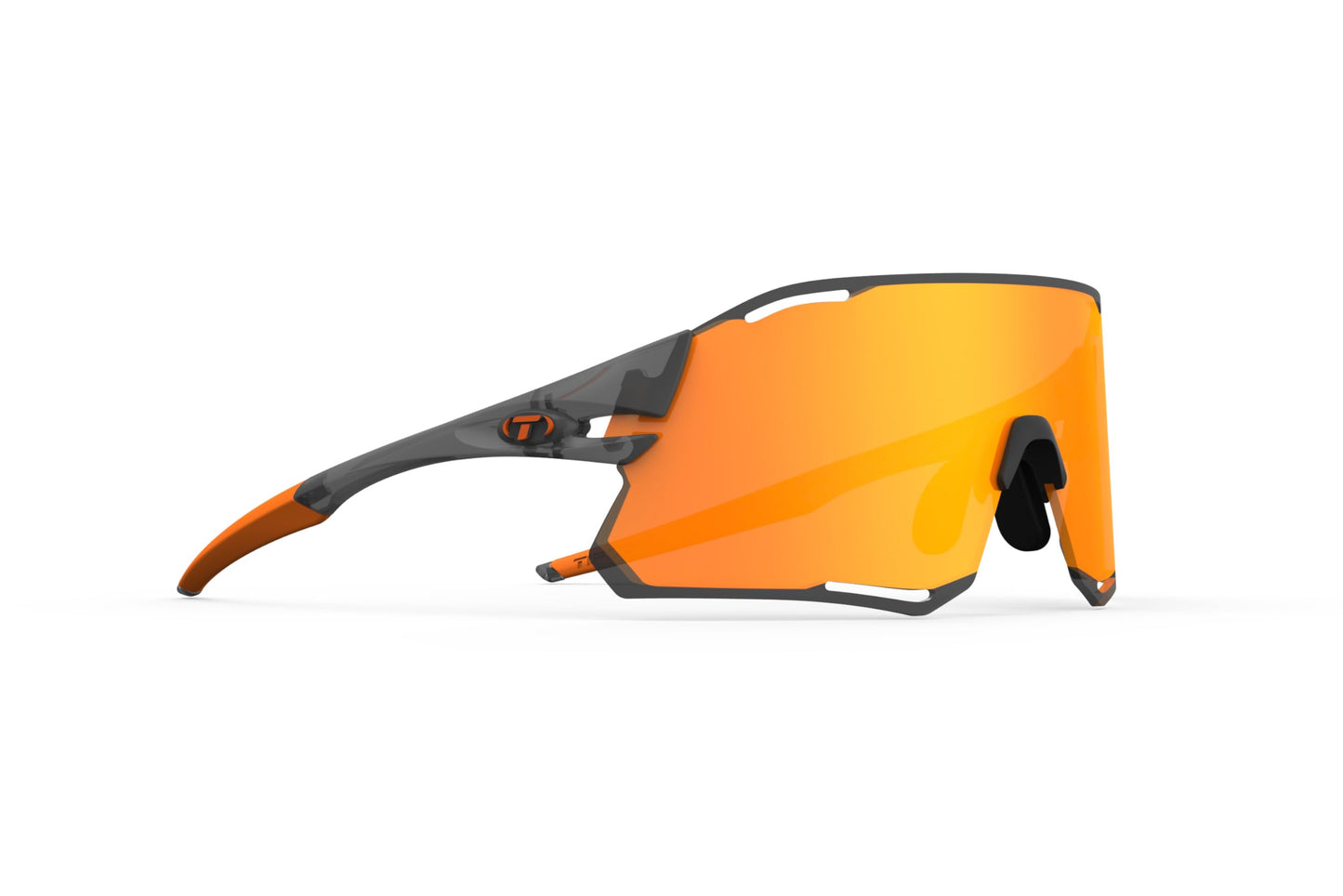 Tifosi Rail Race Cycling Sunglasses Men & Women Interchange Lens Options- Ideal For Cycling, Road, Gravel, MTB & Baseball (Satin Vapor (Clarion Orange/Clear))