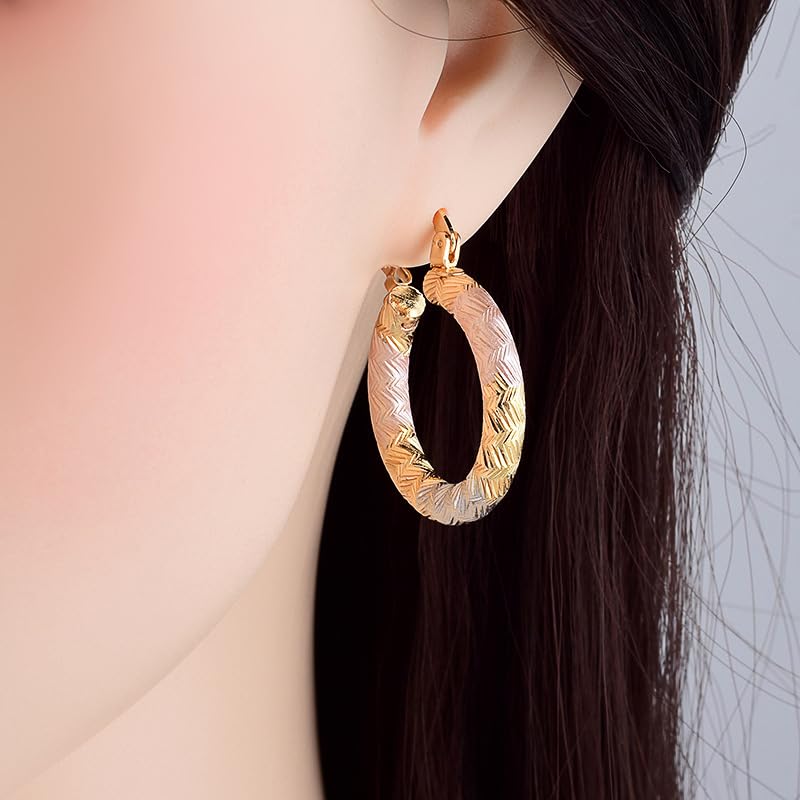 18K Gold Plated Hoop Earrings for women Trendy Twisted Huggie Hoops Earrings Lightweight Large Chunky Earrings 925 Sterling Silver Boho Jewelry for Teen Girls Gift (style 20)