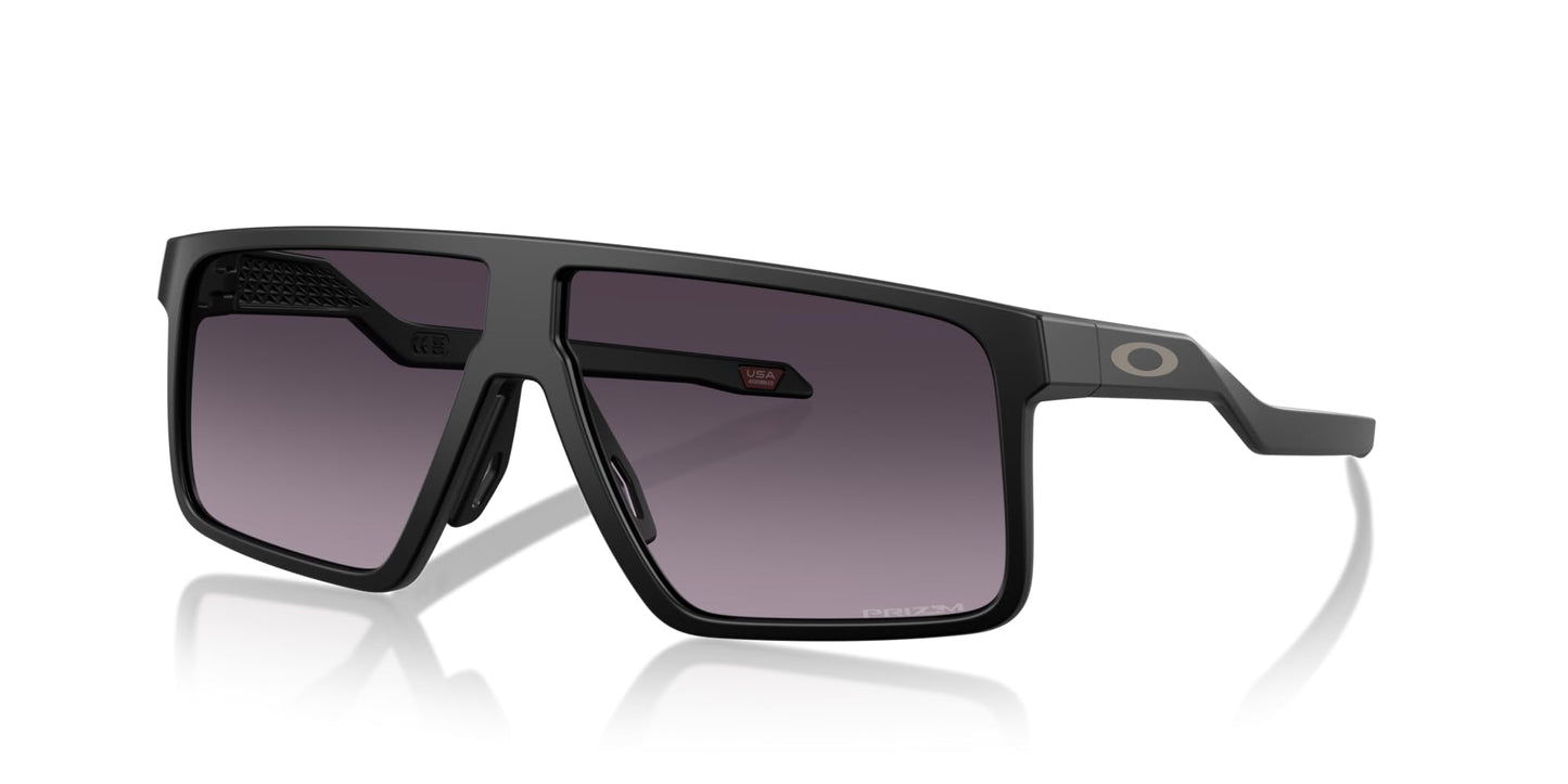 Oakley Men's OO9285 Helux Rectangular Sunglasses, Matte Black/Prizm Grey Gradient, 61 mm