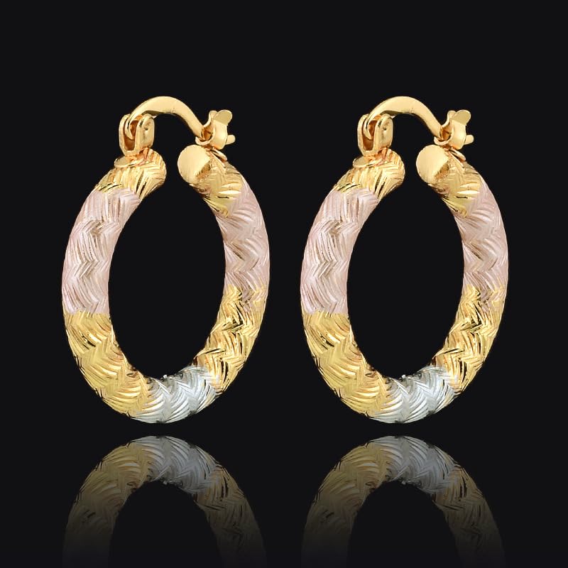 18K Gold Plated Hoop Earrings for women Trendy Twisted Huggie Hoops Earrings Lightweight Large Chunky Earrings 925 Sterling Silver Boho Jewelry for Teen Girls Gift (style 20)