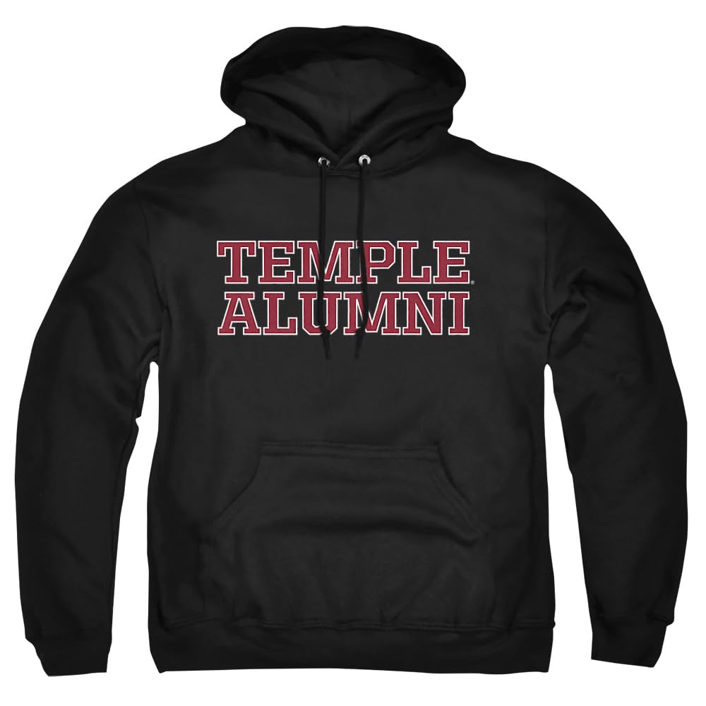 Temple University Official Alumni Unisex Adult Pull-Over Hoodie,Black, Large