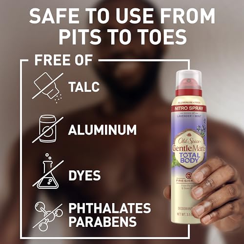 Old Spice Whole Body Deodorant for Men, Total Body Deodorant, Lavender + Mint, Aluminum Free Deodorant Spray for 24/7 Freshness // Dermatologist Tested Whole Body Deodorant, 3.5 oz