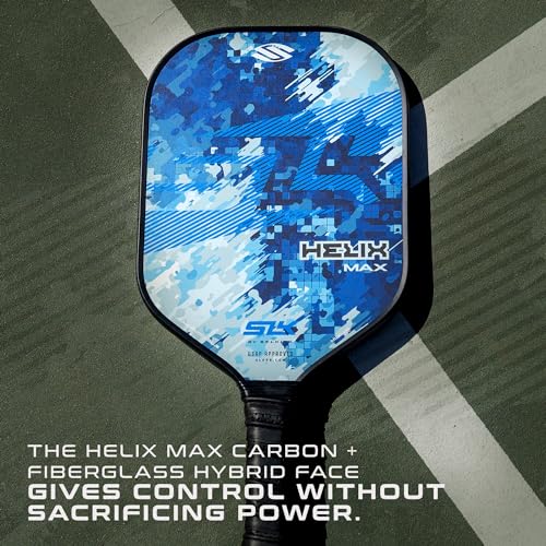 2024 SLK Helix Pro Pickleball Paddle | Carbon Fiber & Fiberglass Hybrid Face | Thermoformed Carbon Fiber Core | Unmatched Control | Camo Glitch