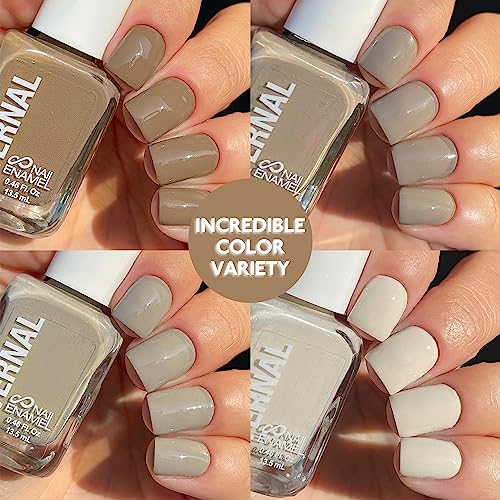 Eternal Glitter Nail Polish Set for Women (PINKY PROMISE) - Light Pink Nail Polish Set for Girls | Quick Dry & Long Lasting Nail Polish Kit for Home DIY Mani Pedi | Made in USA, 13.5mL (Set of 4)