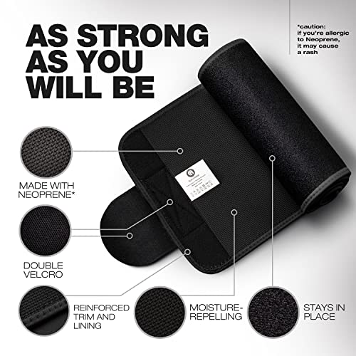 ActiveGear Waist Trimmer Belt for Stomach and Back Lumbar Support, Medium: 8" x 42" - Silver