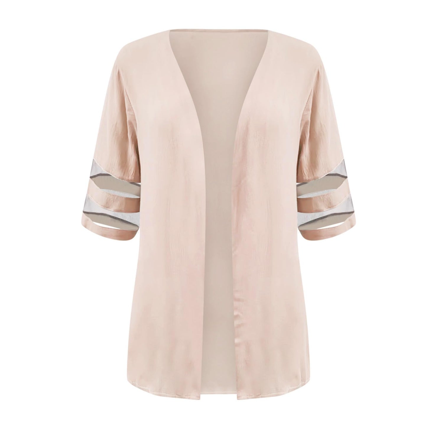 Aboser Summer Cardigans for Women Lightweight Summer Cardigans for Women Light Weight 3/4 Sleeve Cover Up Tops Fashion Solid Color Shrugs Boho Loose Fit Clothes Clearance Items Beige