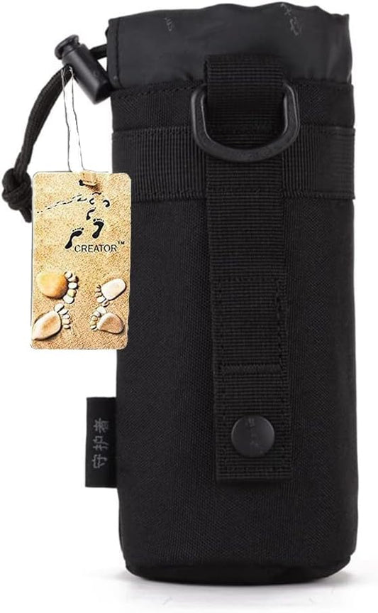 Adjustable Tactical Water Bottle Pouch CREATOR Foldable MOLLE Water Bottle Holder Attachment Carrier for Backpack/Waist bag/Belt