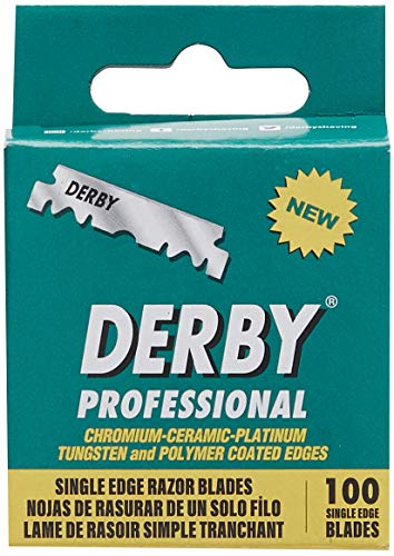 100 Derby Professional Single Edge Razor Blades (Pack of 2)