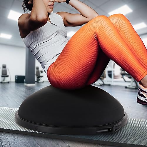 BOSU 26 Inch Pro Balance Trainer Ball Exercise Fitness Gym Equipment for Yoga, Sports, Personal Trainer, Rehabilitation, and Physical Therapy, Black