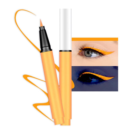 evpct Colorful UV Neon Liquid Eyeliner Pencil Pen, Rainbow Halloween Matte Colored Eyeliners Pencil Glow in Dark, Waterproof Long Lasting Highpigmented Delineador de ojos líquido de neón 11# orange