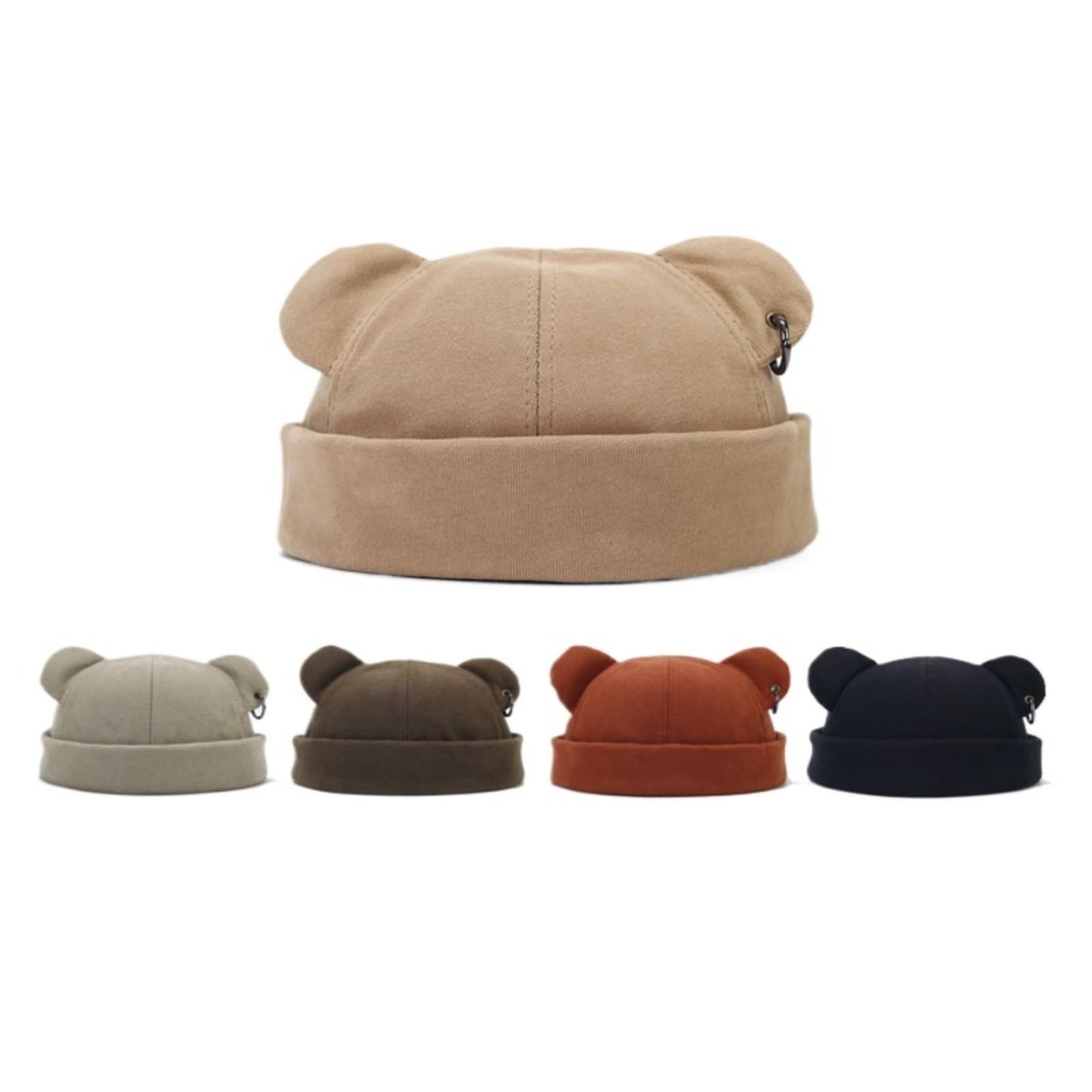 FANPOI Winter Beanie Hats for Women Men Warm Thickened Cap Unisex Street Fashion Bear Ear Hip Hop Street Fashion (Black,Standard)