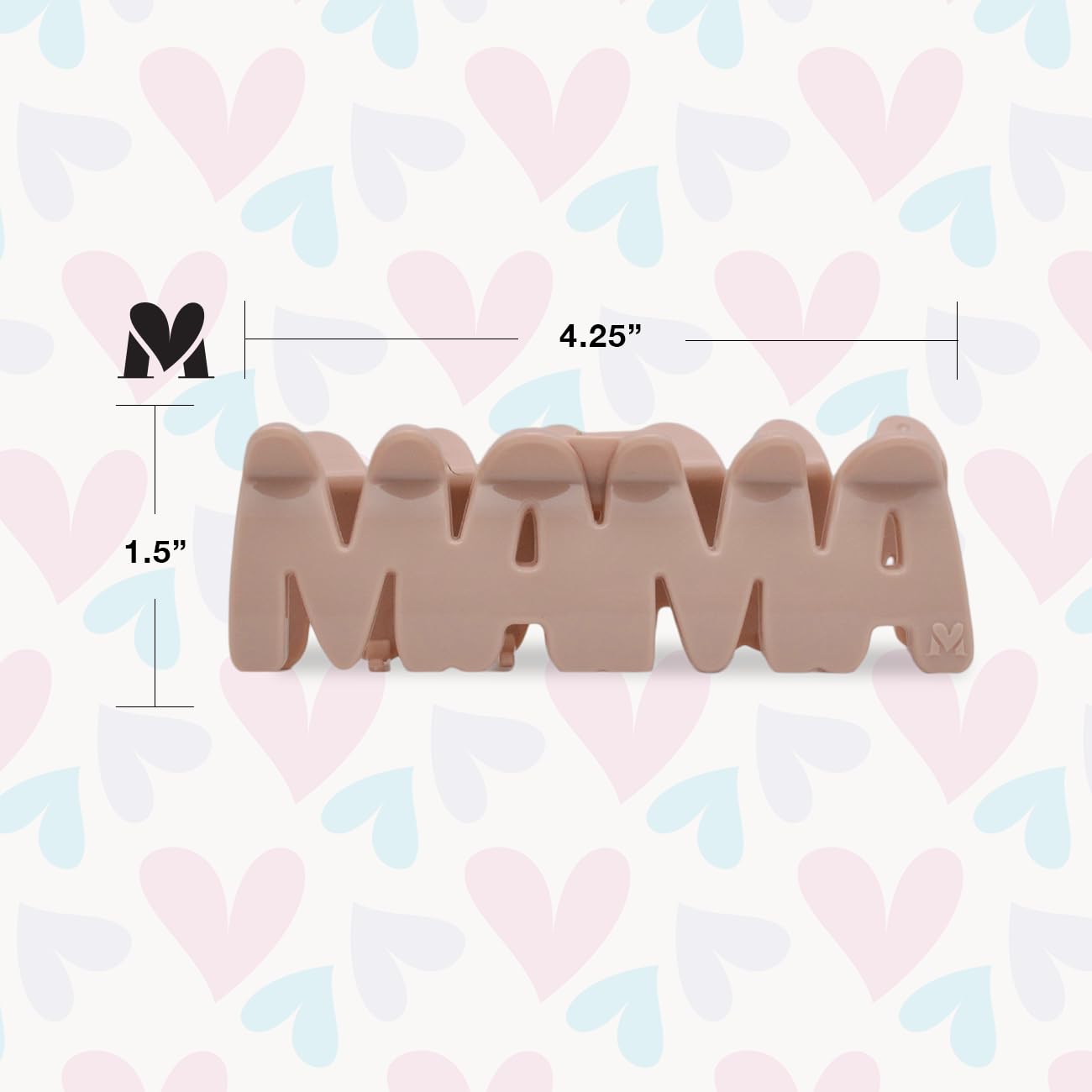 Mascella MAMA Personalized Hair Claw Clip - Custom Name Word Design, Large Strong Hold Non-Slip Hair Claw for Women, Durable Hair Accessory, Stylish Hair Clip for Everyday Wear (Pale Orchid)
