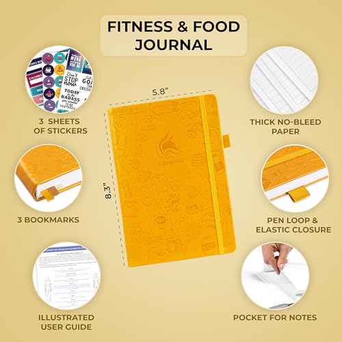 Clever Fox Fitness & Food Journal – Nutrition & Workout Planner for Women & Men – Diet & Gym Exercise Log Book with Calendars, Diet & Training Trackers - Undated, A5 Size, Hardcover (Purple)