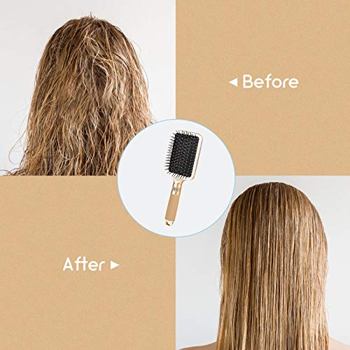 Hair Brush Detangles Instantly Removing Tangles, Knots, Fly Aways Exceptional Wig Brush For Hair Wraps & Weave Management Handmade Luxury Bling Crystal Paddle Brush Cute Rhinestone (AB Color)