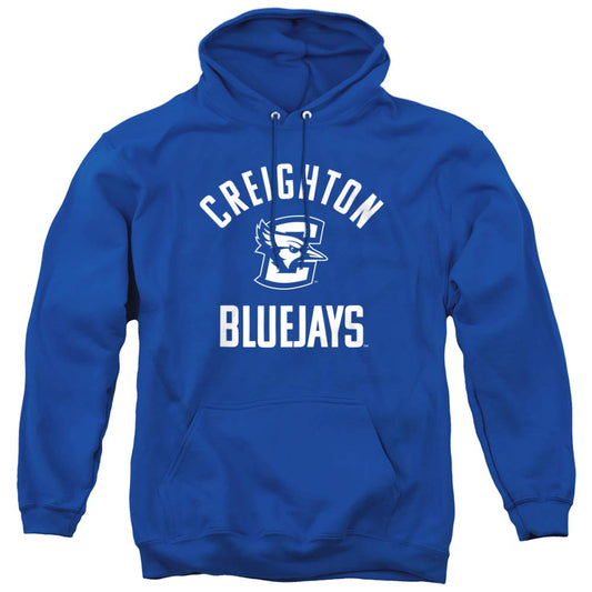 Creighton University Official One Color Bluejays Logo Unisex Adult Pull-Over Hoodie,Royal Blue, Small