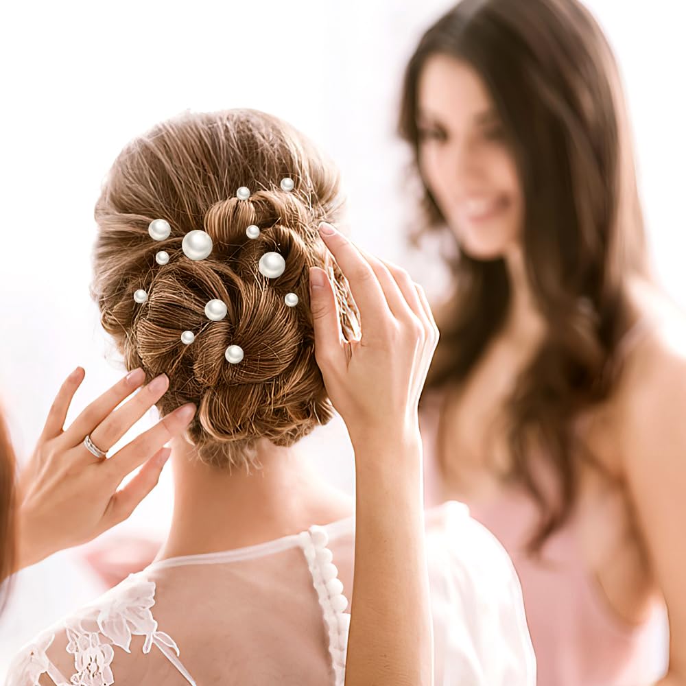 18Pcs Pearl and Rhinestone Hair Accessories for Wedding, Bridal Styling - U Shaped Bobby Pins, Hair Pins for Bride and Girls (Silver)