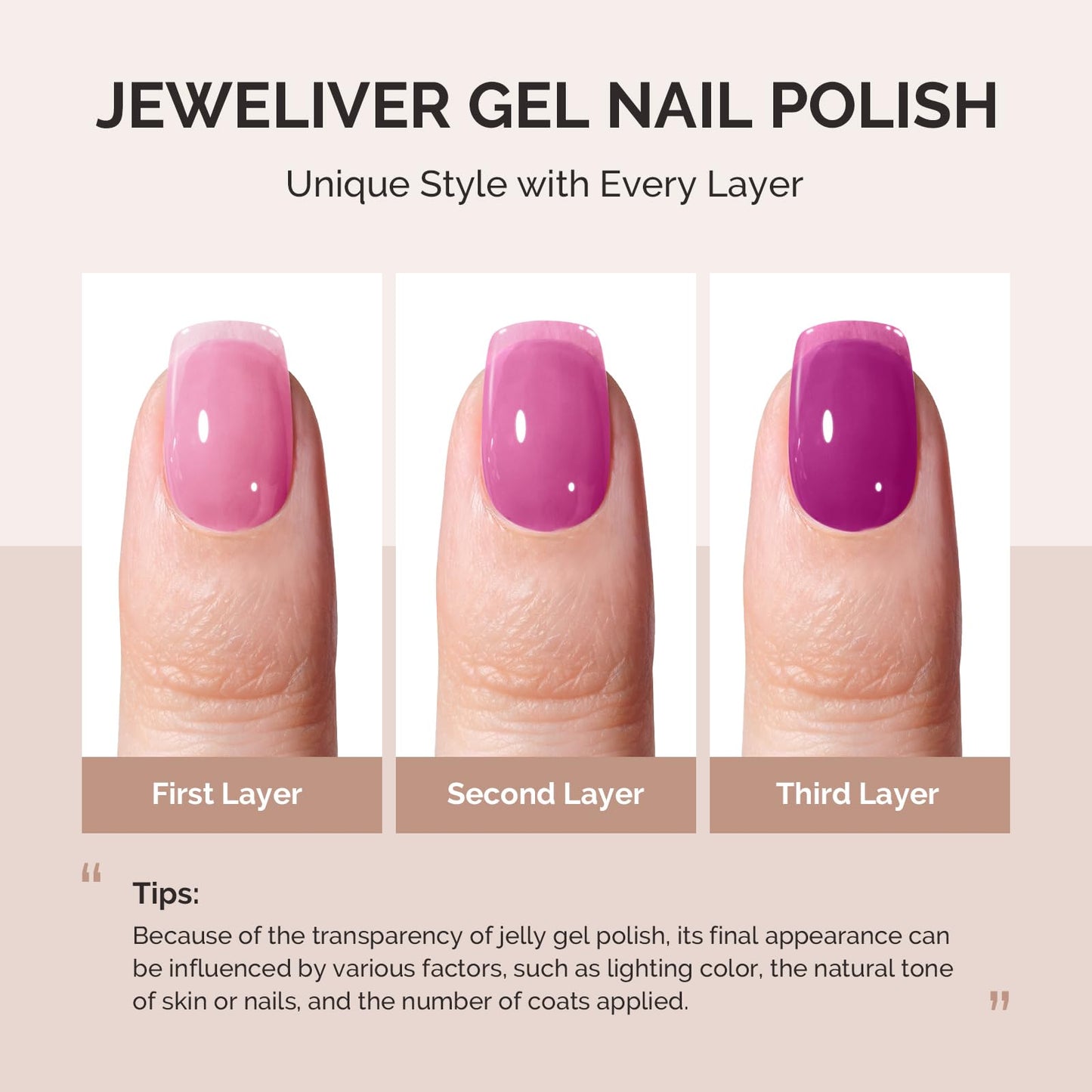 MelodySusie Jelly Purple Gel Polish, 0.5Fl.oz Jeweliver Jelly Gel Nail Polish Translucent Purple Deep Color Sheer Nails Soak Off UV LED Light Cure Gift for Women Nail Art Manicure JIG28