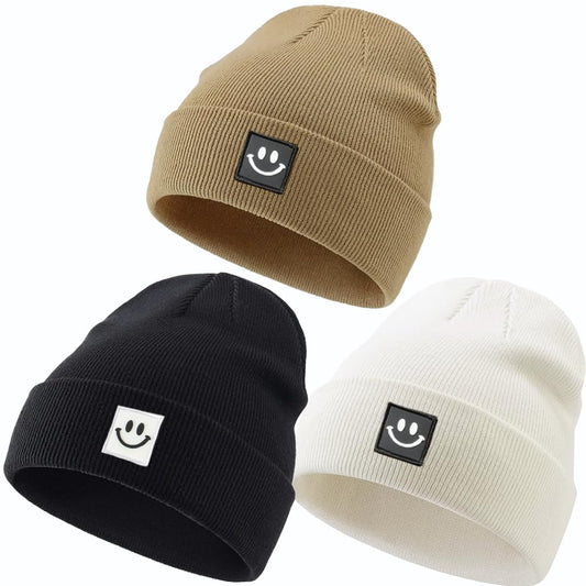 KMOLY Beanie Hat for Men Women 3 Packs, Thick Knit Winter Hat Soft Warm Cuffed Beanies Bulk Skull Cap Unisex Slouchy Ski Watch Cap