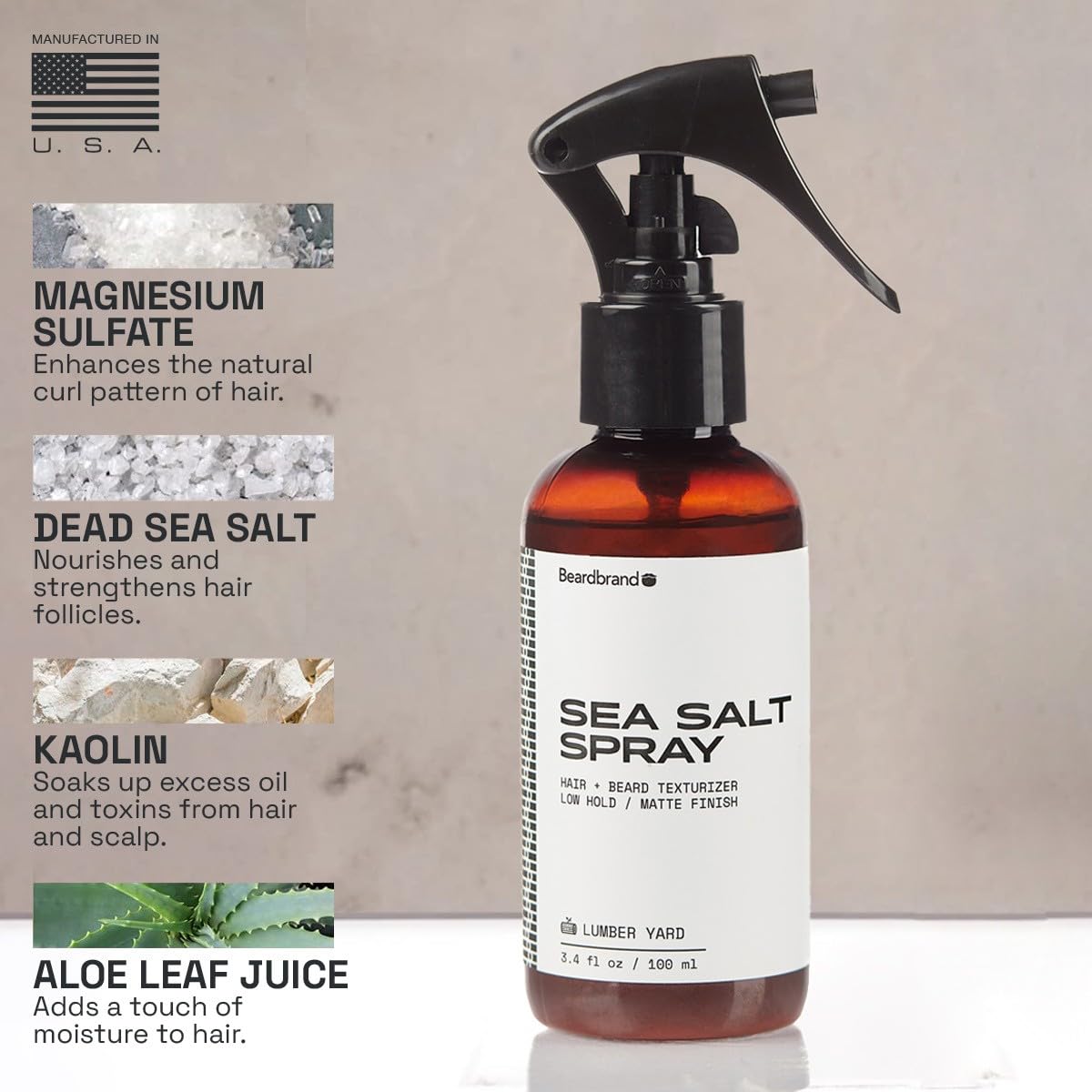 Sea Salt Spray for Men – Hair Texture Spray Adds Instant Volume, Texture & Thickness, Lightweight Hair Salt Spray for Natural, Textured Look, Lumber Yard Scent, Achieve Effortless Style & All-Day Hold