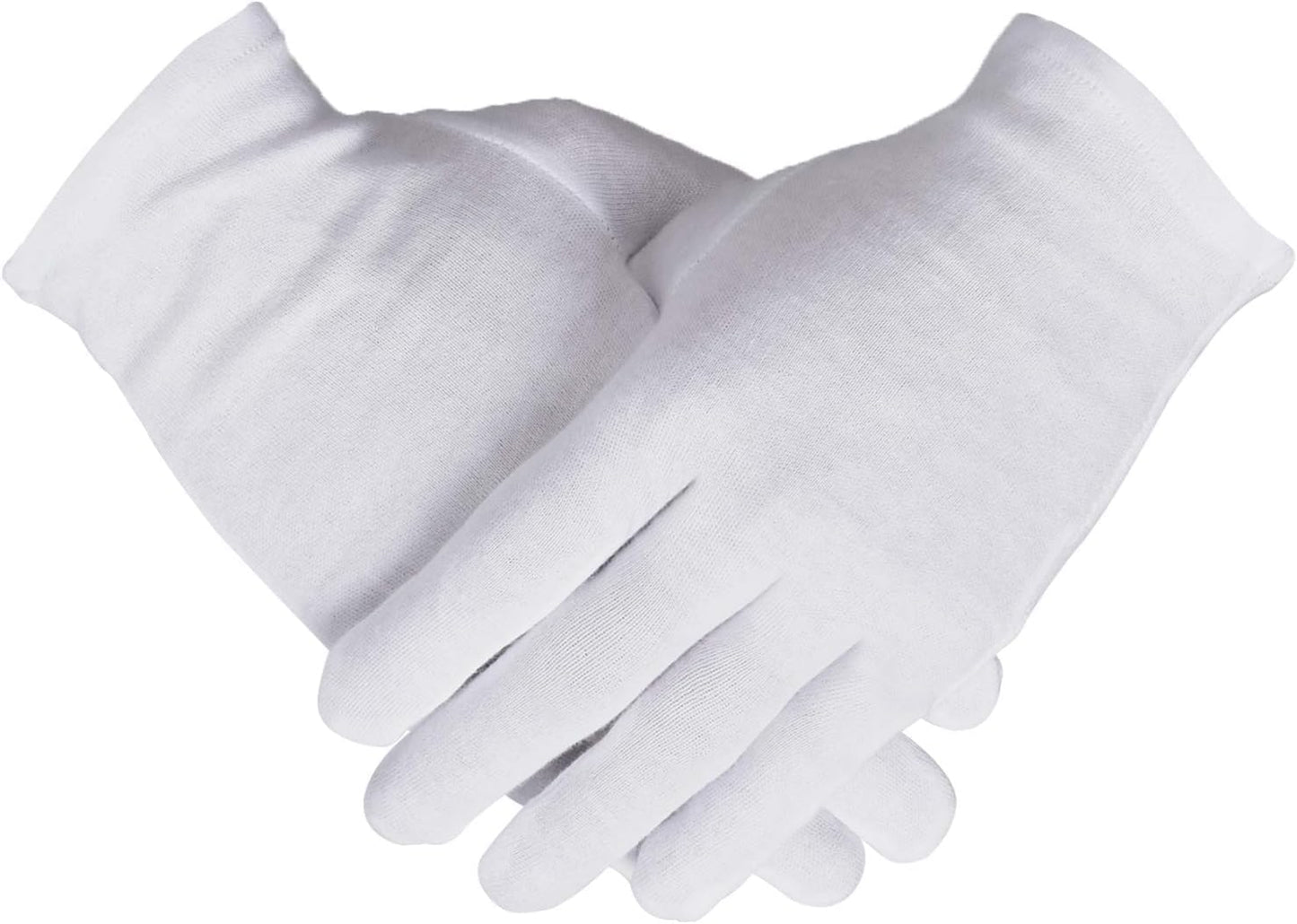 100% Cotton Gloves, 3 Pairs White Cotton Gloves for Women Dry Hands Eczema Serving - Archival Coin Jewelry Inspection Gloves(3 Pairs)