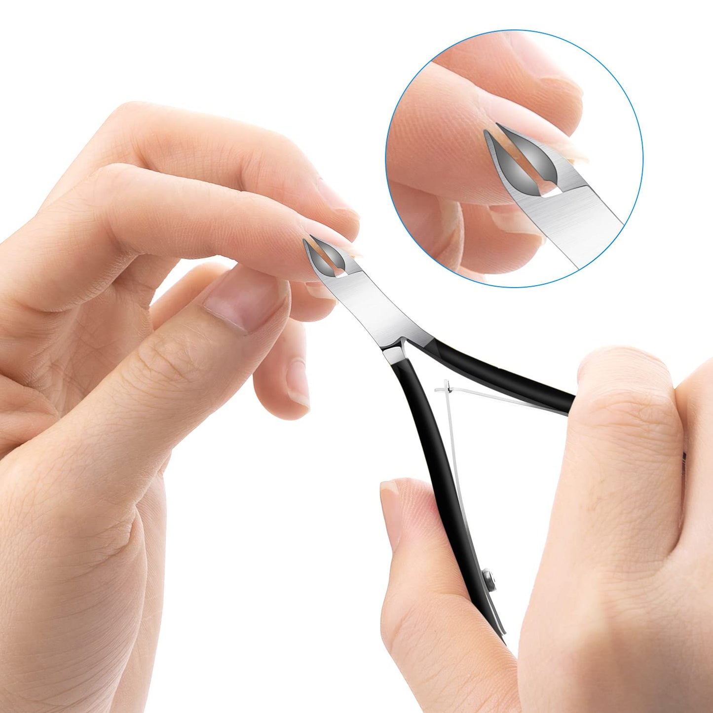 4 Packs Cuticle Nipper, Premium Stainless Steel Cuticle Trimmer for Manicure & Pedicure at Home/Spa/Salon [Black]
